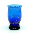 Kobalt-blauwe glazen Wilhelmina beker ontwerp A.D.Copier 1923 uitvoering Glasfabriek Leerdam 