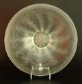 Helderglazen Sonoor schaal met tincraquelé ontwerp A.D.Copier 1950 uitvoering Glasfabriek Leerdam 