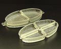 Persglazen hors d'oeuvre stel Libra met 2 verschillende soorten bakjes ontwerp Floris Meydam 1951 uitvoering Glasfabriek Leerdam 