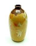 Aardewerk vaas met bruin oker glazuur ontwerp uitvoering Pieter Groeneveldt Voorschoten ca.1935 