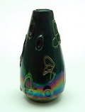 Dikwandig glazen vaas met opgelegde glas appliques ontwerp uitvoering Carlo Moretti ca.1960 Murano / Italië 