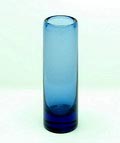 Blauw glazen cilindervaas ontwerp Per Lütken ca.1960 uitvoering Holmegaard / Denemarken 