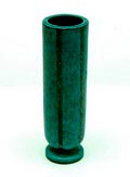 Aardewerk vaas Argenta met groen glazuur en zilverkleurige decoratie mod.no.1029 ontwerp Wilhelm Kåge uitvoering Gustavsberg / Zweden ca.1950 