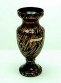 Zwarte glazen vaas met gouden decoratie ontwerp uitvoering V.Nason Co Murano / Italië ca.1930 