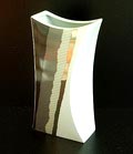 Porseleinen vaas Convex ontwerp Jan van der Vaart ca.1984 uitvoering Rosenthal / Duitsland 