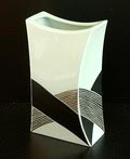 Porseleinen vaas Convex ontwerp Jan van der Vaart ca.1984 uitvoering Rosenthal / Duitsland 