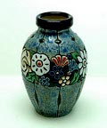 Aardewerk vaas met geglazuurd decor met florale motieven uitvoering Amphora / Tsjecho-Slowakije 1910-'45 