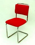 Buisstoel Gispen model no.101 met rood stoffen bekleding ontwerp W.H.Gispen 1931 uitvoering Gispen / Culemborg 