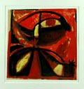  Abstracte compositie in rood ontwerp uitvoering Ernst Vijlbrief 1934- in eigen atelier 1953 