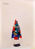  Foto van de originele ontwerptekening van Heikki Orvola Finland voor de decoratie van de dekselvaas 100 Make-up no.65 uitgegeven door Alessi voor winkel-promotie doeleinden gedrukt op Kodak Professional paper 