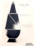  Foto van de originele ontwerptekening van Yoshiki Hishinuma Japan voor de decoratie van de dekselvaas 100 Make-up no.36 uitgegeven door Alessi voor winkel-promotie doeleinden gedrukt op Kodak Professional paper 