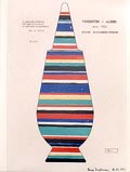  Foto van de originele ontwerptekening van Randi Kristensen Denemarken voor de decoratie van de dekselvaas 100 Make-up no.44 uitgegeven door Alessi voor winkel-promotie doeleinden gedrukt op Kodak Professional paper 