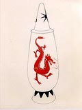  Foto van de originele ontwerptekening van Piero Gaeta Italië voor de decoratie van de dekselvaas 100 Make-up no.26 uitgegeven door Alessi voor winkel-promotie doeleinden gedrukt op Kodak Professional paper 