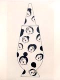  Foto van de originele ontwerptekening van Massimo Mariani Italië voor de decoratie van de dekselvaas 100 Make-up no.55 uitgegeven door Alessi voor winkel-promotie doeleinden gedrukt op Kodak Professional paper 