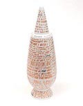  Alessandro Mendini dekselvaas 100 Make-up no.12 met decoratie van Sergi Calatroni Italië uit de gelimiteerde serie van 100 vazen per decor voor Alessi / made in Germany 1992 