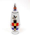  Alessandro Mendini covered vase 100 Make-up no.23 with decoration of Ellinor Flor Norway from the limited series of 100 vases per decor for Alessi / made in Germany 1992 sold after aftersale 