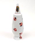  Alessandro Mendini dekselvaas 100 Make-up no.24 met decoratie van Dan Friedman USA uit de gelimiteerde serie van 100 vazen per decor voor Alessi / made in Germany 1992 