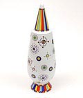  Alessandro Mendini dekselvaas 100 Make-up no.28 met decoratie van Louise Gibb Engeland uit de gelimiteerde serie van 100 vazen per decor voor Alessi / made in Germany 1992 