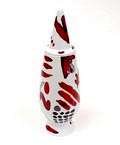  Alessandro Mendini dekselvaas 100 Make-up no.42 met decoratie van Inka Kivalo Finland uit de gelimiteerde serie van 100 vazen per decor voor Alessi / made in Germany 1992 verkocht na de aftersale 