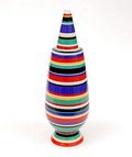  Alessandro Mendini dekselvaas 100 Make-up no.44 met decoratie van Randi Kristensen Denemarken uit de gelimiteerde serie van 100 vazen per decor voor Alessi / made in Germany 1992 