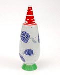  Alessandro Mendini dekselvaas 100 Make-up no.45 met decoratie van Milan Kunc Duitsland uit de gelimiteerde serie van 100 vazen per decor voor Alessi / made in Germany 1992 
