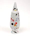  Alessandro Mendini dekselvaas 100 Make-up no.47 met decoratie van Shiro Kuramata Japan uit de gelimiteerde serie van 100 vazen per decor voor Alessi / made in Germany 1992 