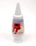  Alessandro Mendini dekselvaas 100 Make-up no.49 met decoratie van Cheikh Ledy Zaïre uit de gelimiteerde serie van 100 vazen per decor voor Alessi / made in Germany 1992 