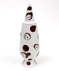  Alessandro Mendini dekselvaas 100 Make-up no.55 met decoratie van Massimo Mariani Italië uit de gelimiteerde serie van 100 vazen per decor voor Alessi / made in Germany 1992 