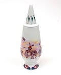  Alessandro Mendini dekselvaas 100 Make-up no.57 met decoratie van Kivuthi Mbuno Kenia uit de gelimiteerde serie van 100 vazen per decor voor Alessi / made in Germany 1992 