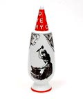  Alessandro Mendini dekselvaas 100 Make-up no.60 met decoratie van Sergei Vladimir Mironenko Rusland uit de gelimiteerde serie van 100 vazen per decor voor Alessi / made in Germany 1992 