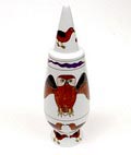  Alessandro Mendini dekselvaas 100 Make-up no.5 met decoratie van Quinuajuaq Ashewak Canada uit de gelimiteerde serie van 100 vazen per decor voor Alessi / made in Germany 1992 verkocht na de aftersale 