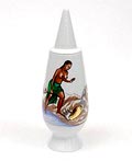  Alessandro Mendini dekselvaas 100 Make-up no.73 met decoratie van Cheri Samba Zaïre uit de gelimiteerde serie van 100 vazen per decor voor Alessi / made in Germany 1992 