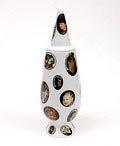  Alessandro Mendini dekselvaas 100 Make-up no.74 met decoratie van Andreas Schulze Duitsland uit de gelimiteerde serie van 100 vazen per decor voor Alessi / made in Germany 1992 