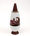  Alessandro Mendini dekselvaas 100 Make-up no.87 met decoratie van Twins Seven Seven Nigeria uit de gelimiteerde serie van 100 vazen per decor voor Alessi / made in Germany 1992 