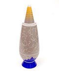  Alessandro Mendini dekselvaas 100 Make-up no.88 met decoratie van Masanori Umeda Japan uit de gelimiteerde serie van 100 vazen per decor voor Alessi / made in Germany 1992 