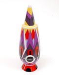  Alessandro Mendini dekselvaas 100 Make-up no.90 met decoratie van Robert Venturi USA uit de gelimiteerde serie van 100 vazen per decor voor Alessi / made in Germany 1992 