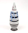  Alessandro Mendini dekselvaas 100 Make-up no.99 met decoratie van Leonid Yentus USA uit de gelimiteerde serie van 100 vazen per decor voor Alessi / made in Germany 1992 