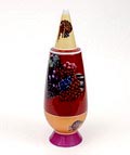  Alessandro Mendini dekselvaas 100 Make-up no.100 met decoratie van Rhonda Zwillinger USA uit de gelimiteerde serie van 100 vazen per decor voor Alessi / made in Germany 1992 