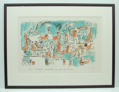  Litho in kleur Pour Jorn ontwerp Robert Matta 1911-2002 Chili Uit de map Pour Jorn 1976 