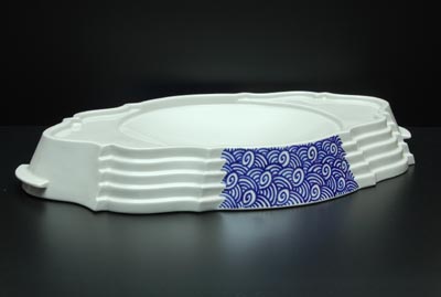 Aardewerk fruitschaal ontwerp Borek Sípek voor Driade / Italy 1990 uitvoering Porceleyne Fles / Delft 