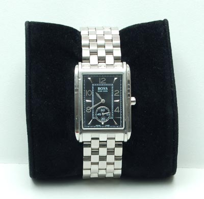  Hugo Boss heren horloge met stainless-steel kast en band zilveren wijzerplaat en Quartz Swiss uurwerk in originele verpakking 2004 Duitsland 
