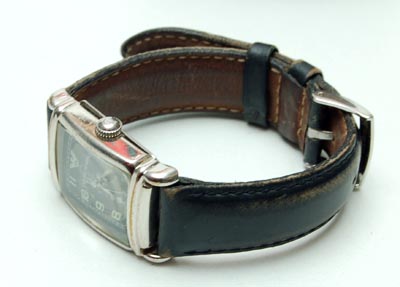  Armani dames horloge Emporio stalen kast met lederen band Italie 1999 