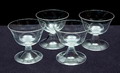Glasses 4x design Gerard Muller Amsterdam / the Netherlands ca.1925 executed by Josephinenhütte Schreiberhau / Bohemia 