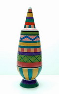 Alessandro Mendini covered vase 100 Make-up no.64 with decoration of Sybilla Spain 1992 from the limited series of 100 vases per decor for Alessi / made in Germany 