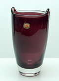  Serica vaas violet met blankglazen overlay ontwerp Floris Meydam 1952 uitvoering Leerdam / Holland 