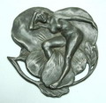  Metalen plaquette met naakt ontwerp Rupert Carabin 1862-1932 Frankrijk ca.1920 