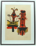  Lithograph in colour Pour Jorn Limited Edition 24/100 design Wilfredo Lam Cuba / France 1902-1982 From the Pour Jorn album 1976 