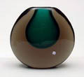  Grote Sommerso vaas met groene kern ontwerp Antonio Da Ros ca.1960 uitvoering Cenedese / Italie 