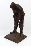  Large bronze sculpture  Working man  design attributed to  Paul Koning  ca.1960 executed by  Bronsgieterij A Cire Perdue Fa M.N.R.Joosten  Soest / the Netherlands  