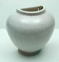  Grey-white glazed earthenware wall-vase design executed by Pieter Groeneveldt ca.1938 Voorschoten / the Netherlands 